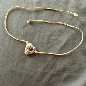 Vintage Purple Floral Heart Anklet or Choker?